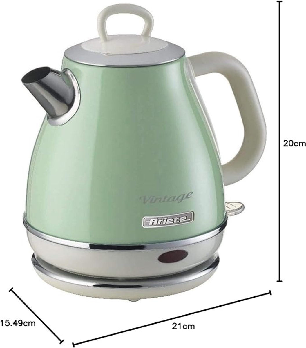 Ariete 2868/04 - Vintage waterkoker - 1 liter inhoud - 1630 Watt - draadloos - Groen — afbeelding 4