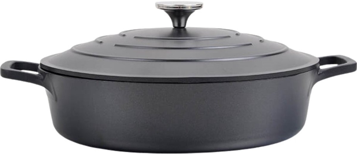 Maestro Kookpan met Deksel - Ø 28 cm - 4.0L - Gegoten Aluminium - Anti-aanbaklaag - Alle Warmtebronnen incl. Inductie