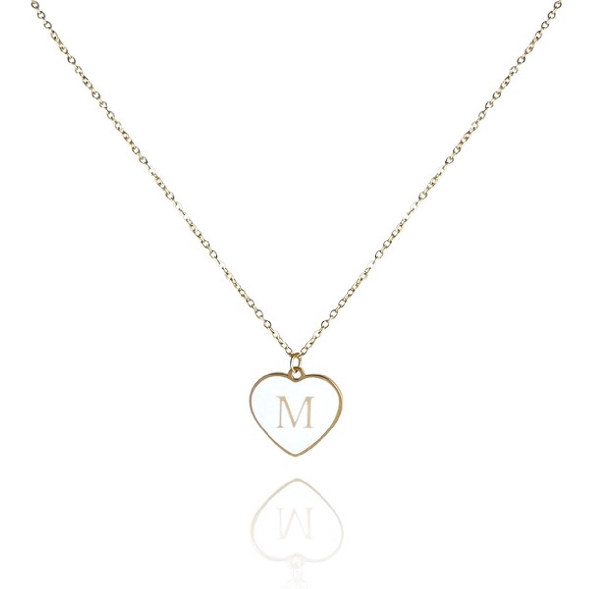 14k goud vergulde ketting letter M/ collier/ verjaardags cadeau/ liefde/ roestvrijstaal/ stijlvol sieraad/