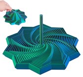 Fidget - 3D - 12 x 12 cm - Magische Ster - 3D Expanded Sensory Fidget Star met handvat - Multicolor - Fidget Toys - Kado Tip - Stressverlichting voor volwassenen - Ontspannend - Stress verlichten - Blauwgroen