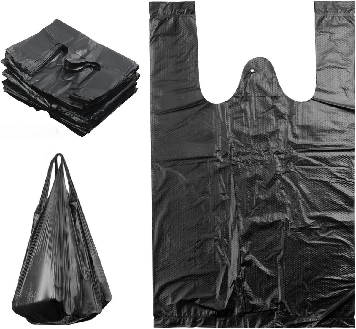 Set van 300 zwarte hygiëne vuilniszakken, multifunctioneel en stevig, 18x26 cm