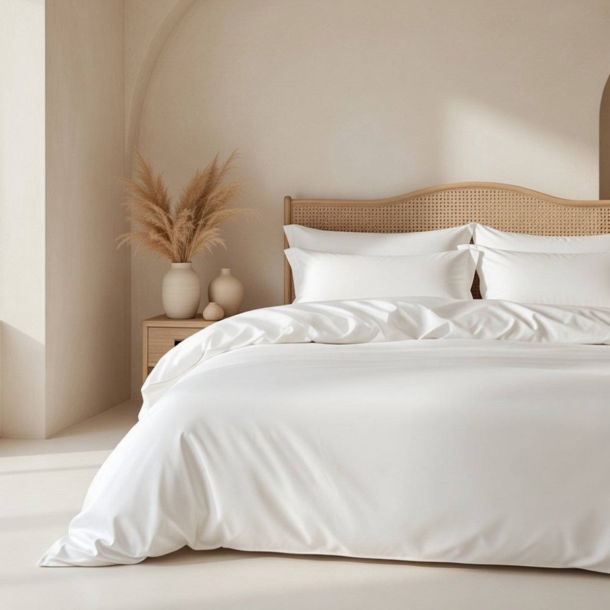 Dreamers Den Dekbedovertrek TENCEL™ Lyocell - Wit - Lits-jumeaux (260 x 200 / 220 cm)