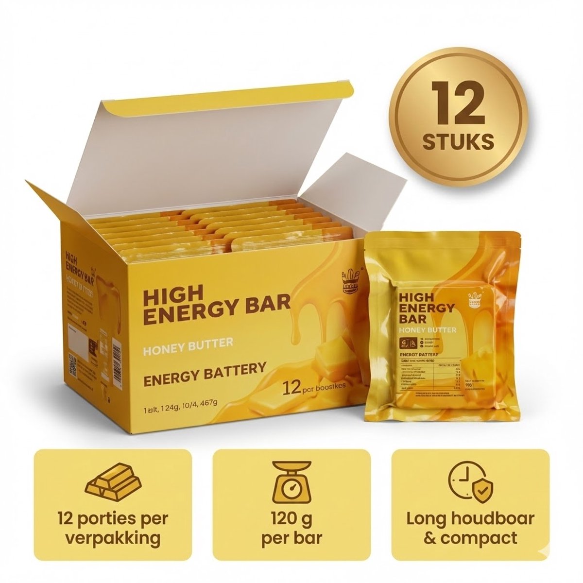 Cover van High Energy Bar - Ready-to-Eat Noodvoeding - voor Prepping, Survival & Outdoor