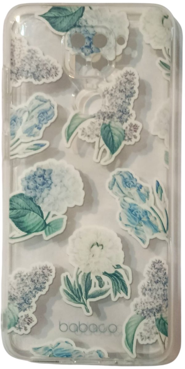 BABACO telefoonhoesje / case - XIAOMI REDMI NOTE 9 - bloemen - transparant