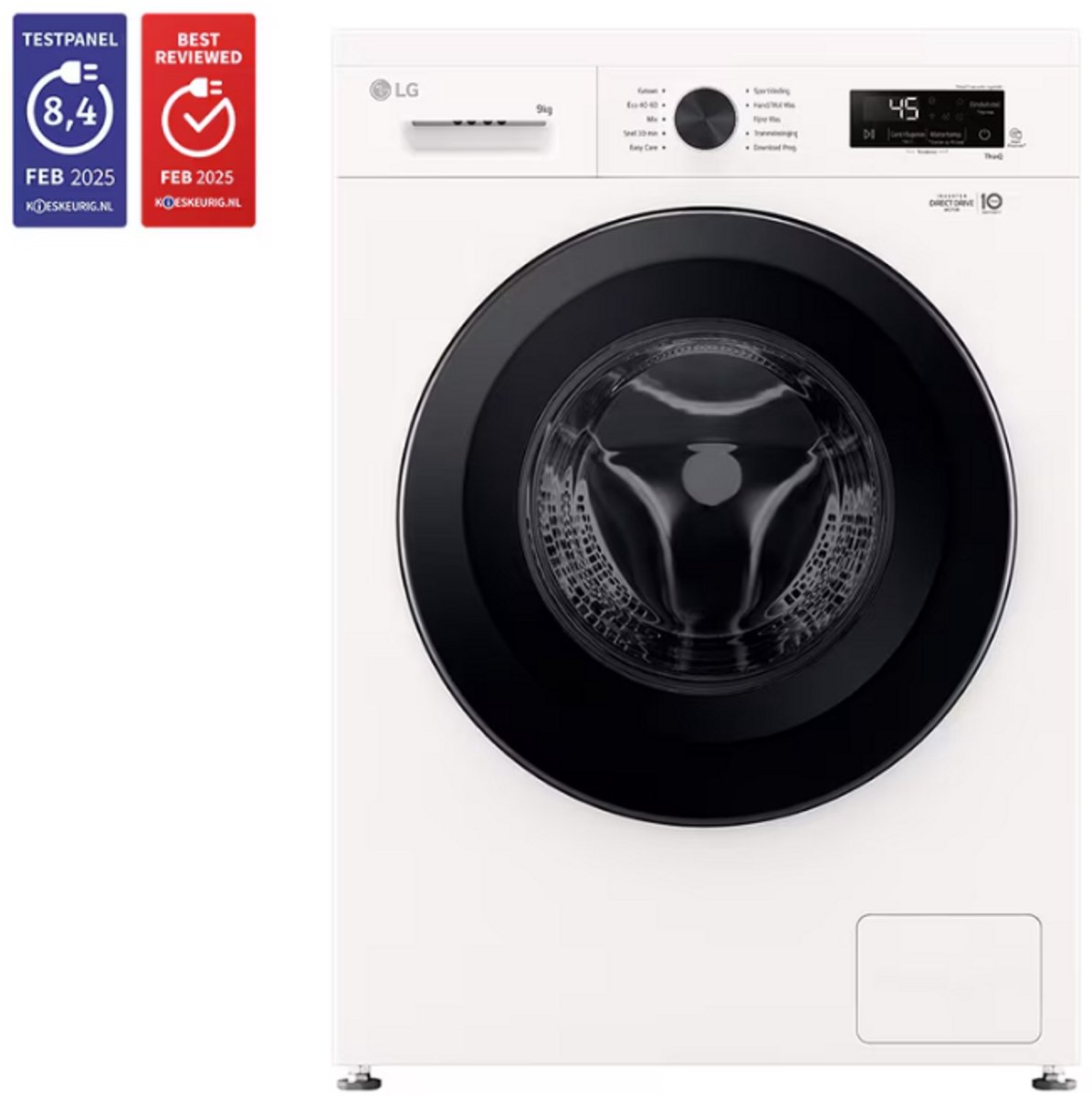 LG F4X1009NWK wasmachine 9 kg met Inverter Direct Drive voor stiller, duurzamer wassen - Spa Steam™ verwijdert allergenen en verzorgt stoffen - 6 Motion voor optimale bewegingen - Energieklasse A. — afbeelding 7