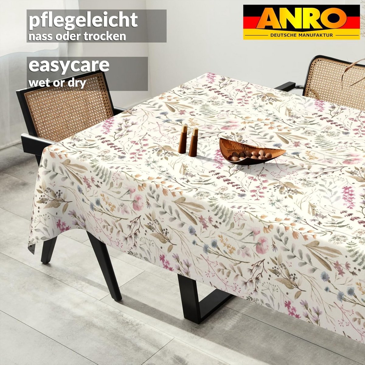 Waterdicht en Afwasbaar Tafelkleed Katoen Polyester met Lotus Effect 220x140 cm