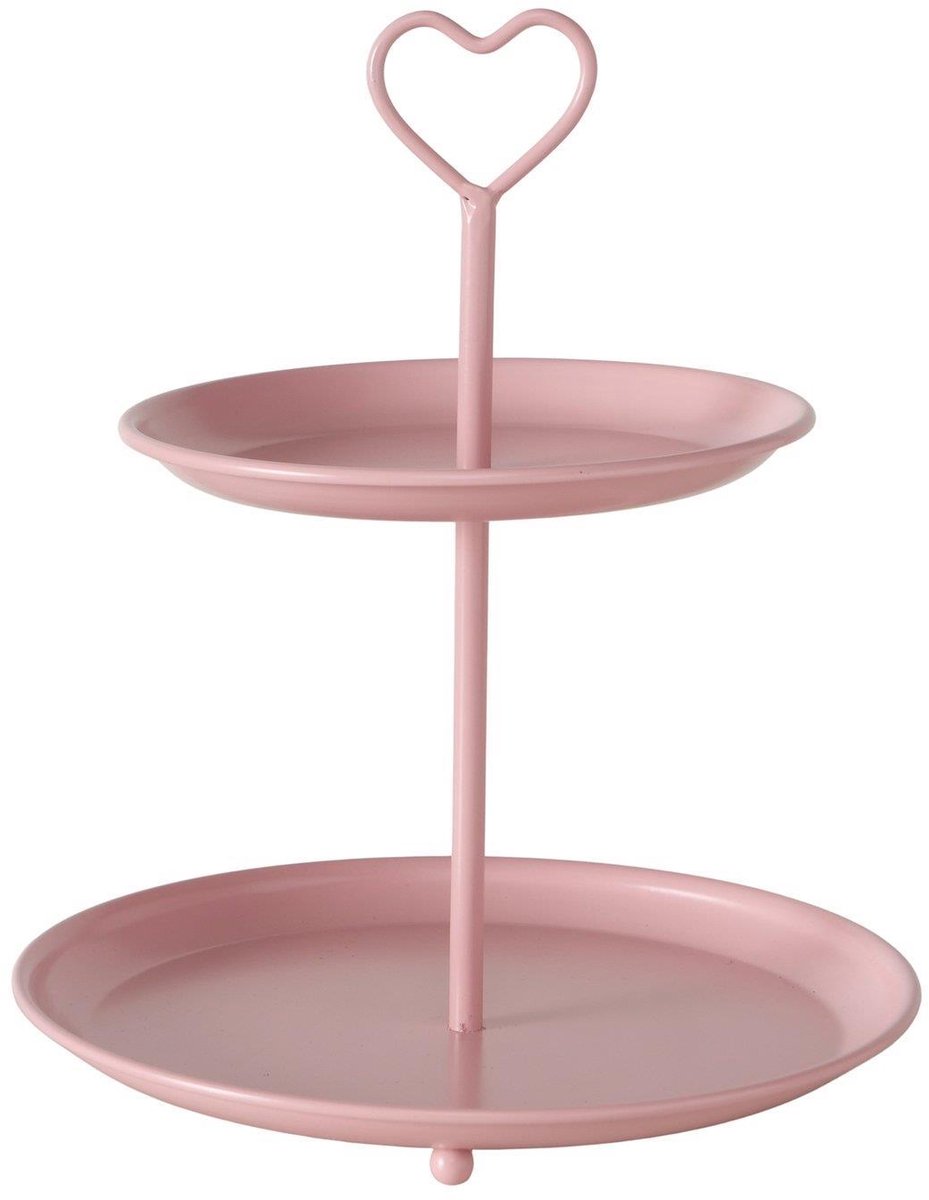 Boltze Home etagère roze - stijlvolle presentatie schaal Ø21xH25cm.