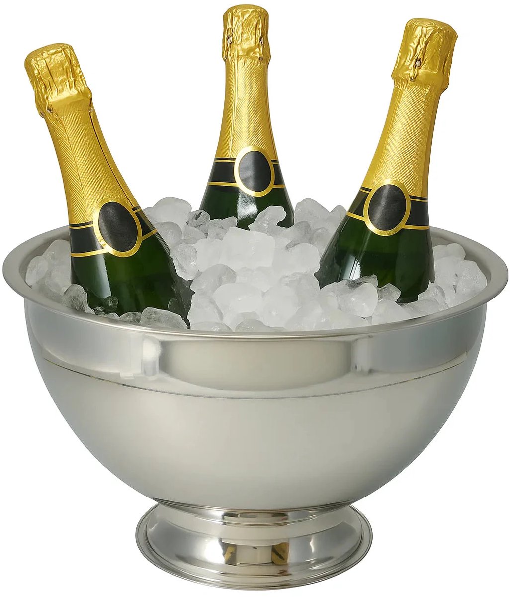 Cookinglife Champagneschaal - Champagne Emmer - Oliebollenschaal - Brushed RVS ø 30 cm