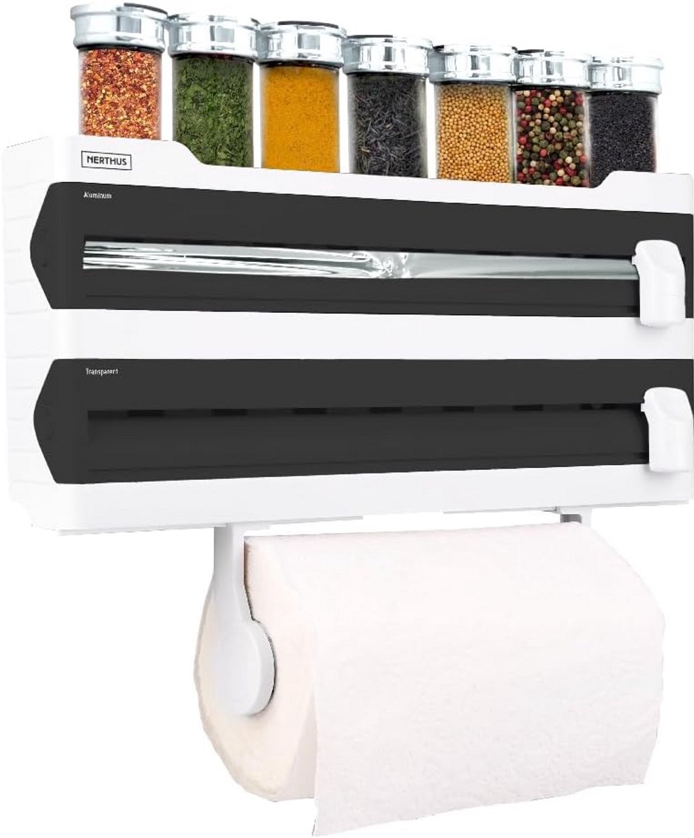 Wandhouder Keukenrol Dispenser Kruidenrek Aluminium Folie Snijder