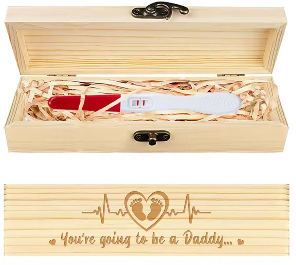 Zwangerschapsaankondiging You're going to be a Daddy... licht hout - zwangerschap - aankondiging - baby - geboorte - daddy