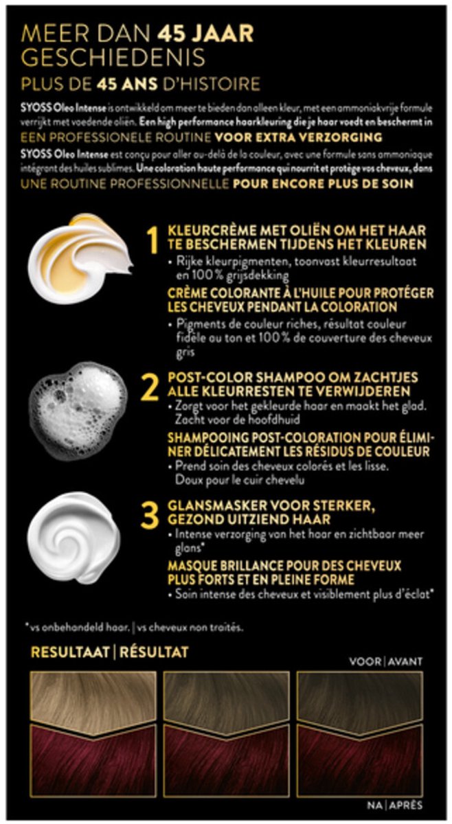 SYOSS Color Oleo Intense 4-23 Bordeaux rood Haarverf - 1 stuk