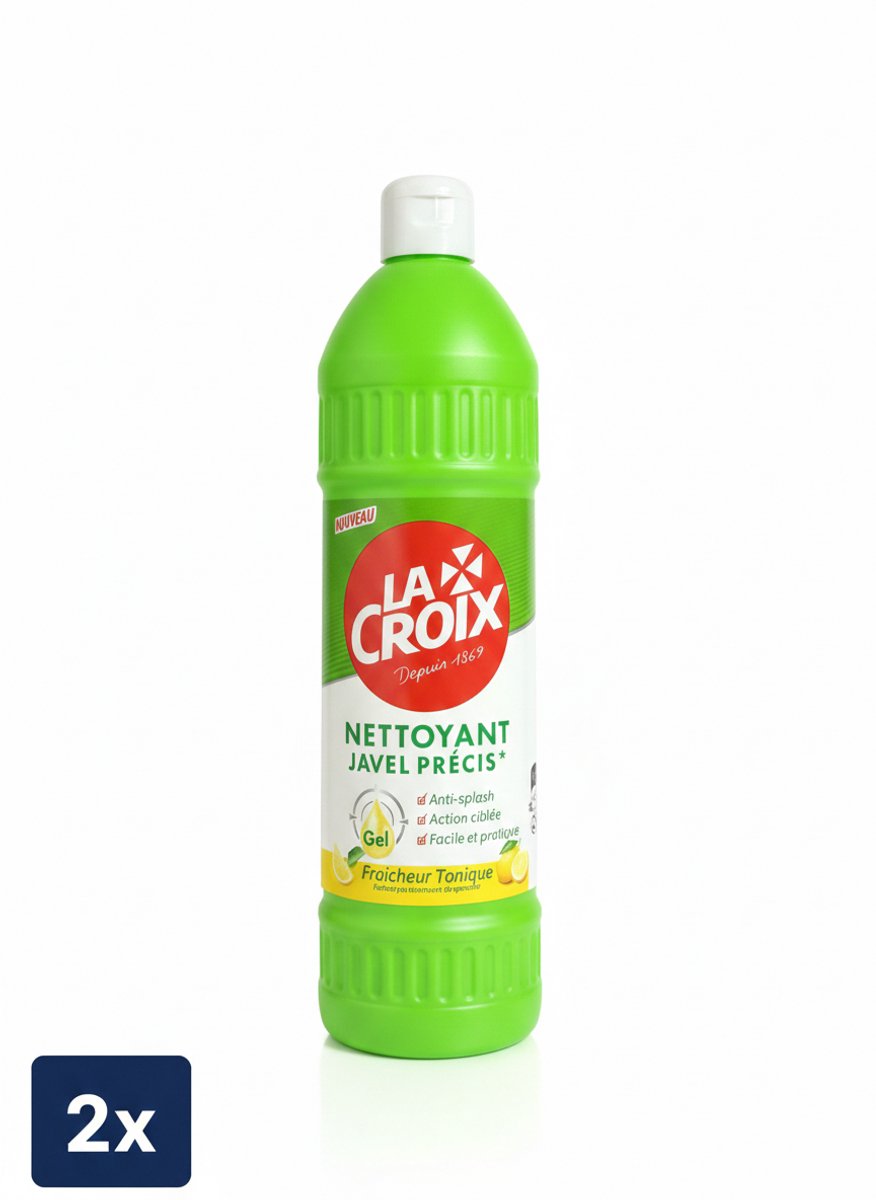 2 x LA CROIX Bleekwater Gel Citroen 750 ml – Javel Nettoyant & Désinfectant – Krachtige Reiniging met Frisse Citroengeur