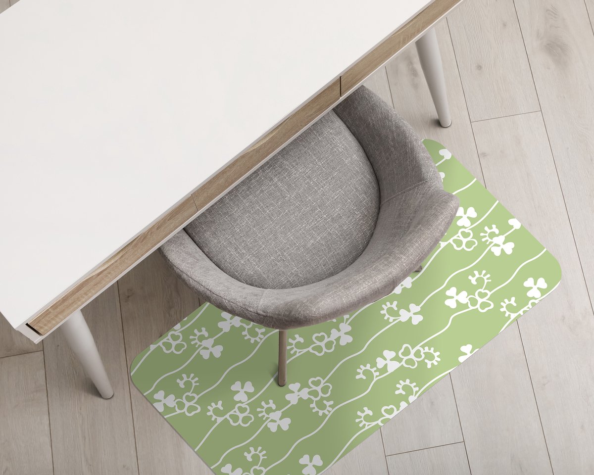 Coloray Vloerbeschermer - Klaverpatroon Vloerbeschermer Bureaustoel - 100x70 cm - Veelkleurig Bureaustoelmat - Vloerbeschermer Vinyl - Mótif Vloerbeschermer - Rechthoekige Mat - Abstracties Thema