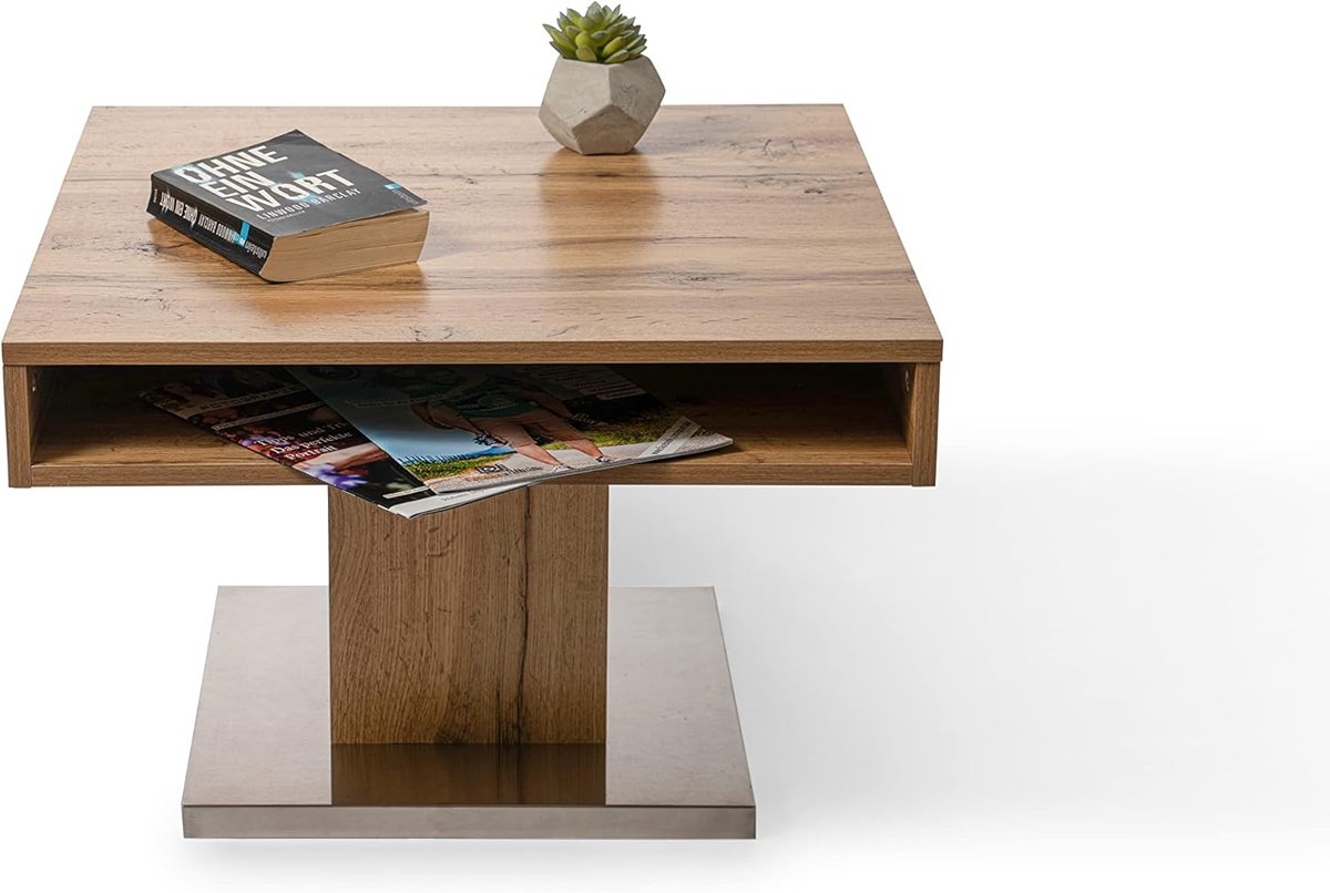Ronde Hoogte Verstelbare Salontafel met Lift-Top en Opbergruimte 80 x 80 x 47 cm – Multifunctionele Woonkamertafel met Verborgen Vak en Open Planken – Modern Design – grijs – Pauwhome