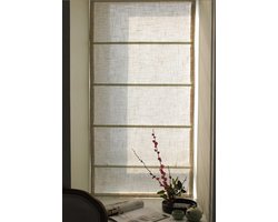 Linnen Vouwgordijn Daglicht (40x150 cm) Zandkleur - Landhuisstijl