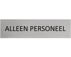 CombiCraft aluminium deurbordje Alleen personeel - 165 x 45 mm met tape