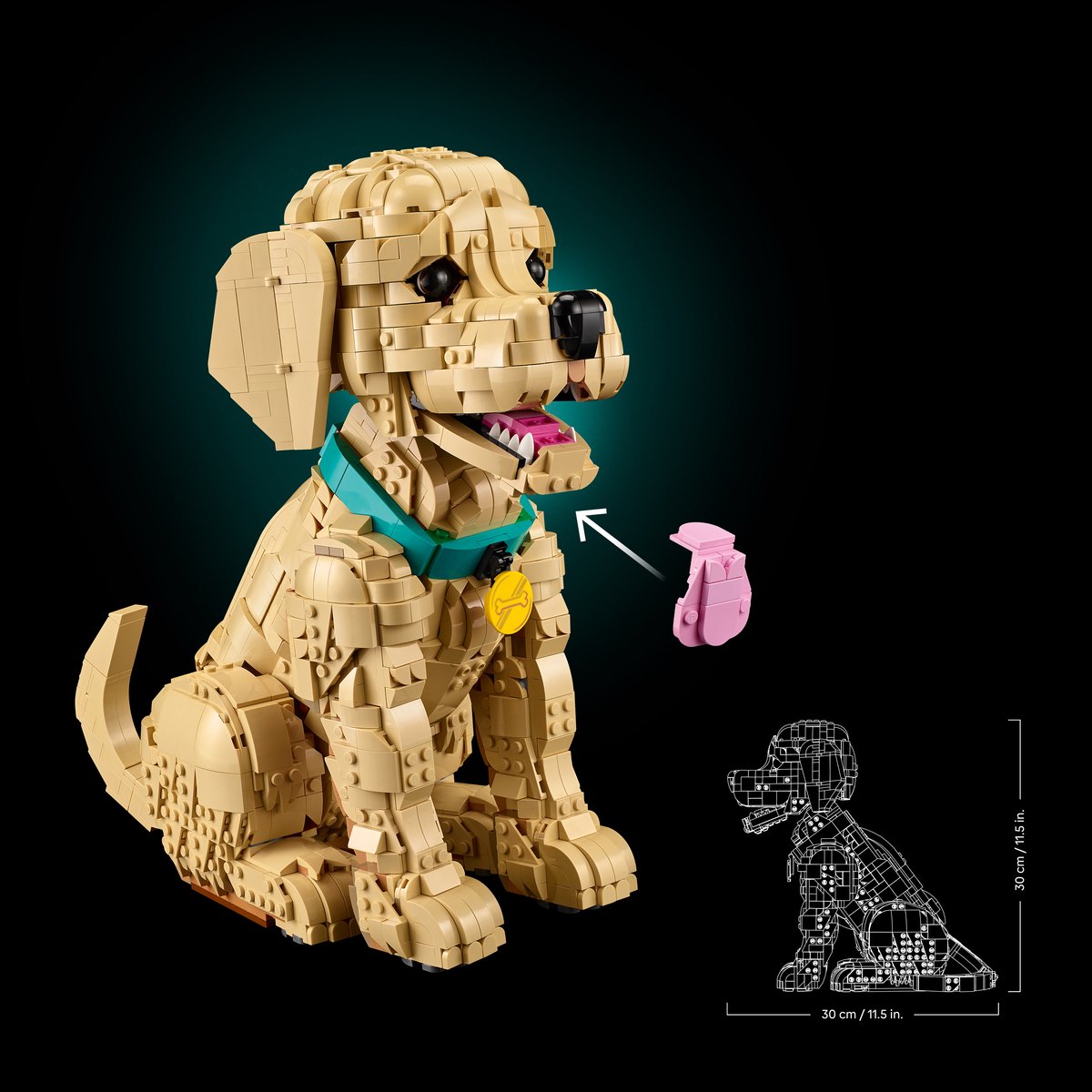 LEGO® Icons Golden Retriever Puppy - Decoratieve Dierenfiguur - Bouwset voor Volwassenen - 11384 – foto 3