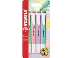 Surligneurs - STABILO swing cool Pastel - Coffret 4 couleurs pastel