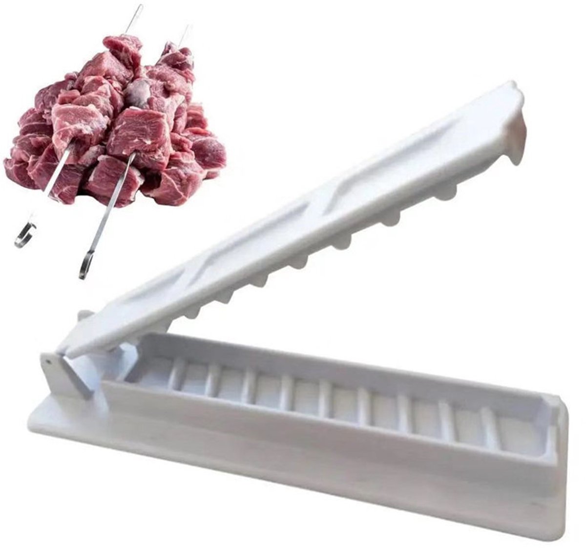 6-delige barbecue-spiesenset voor buiten - wit