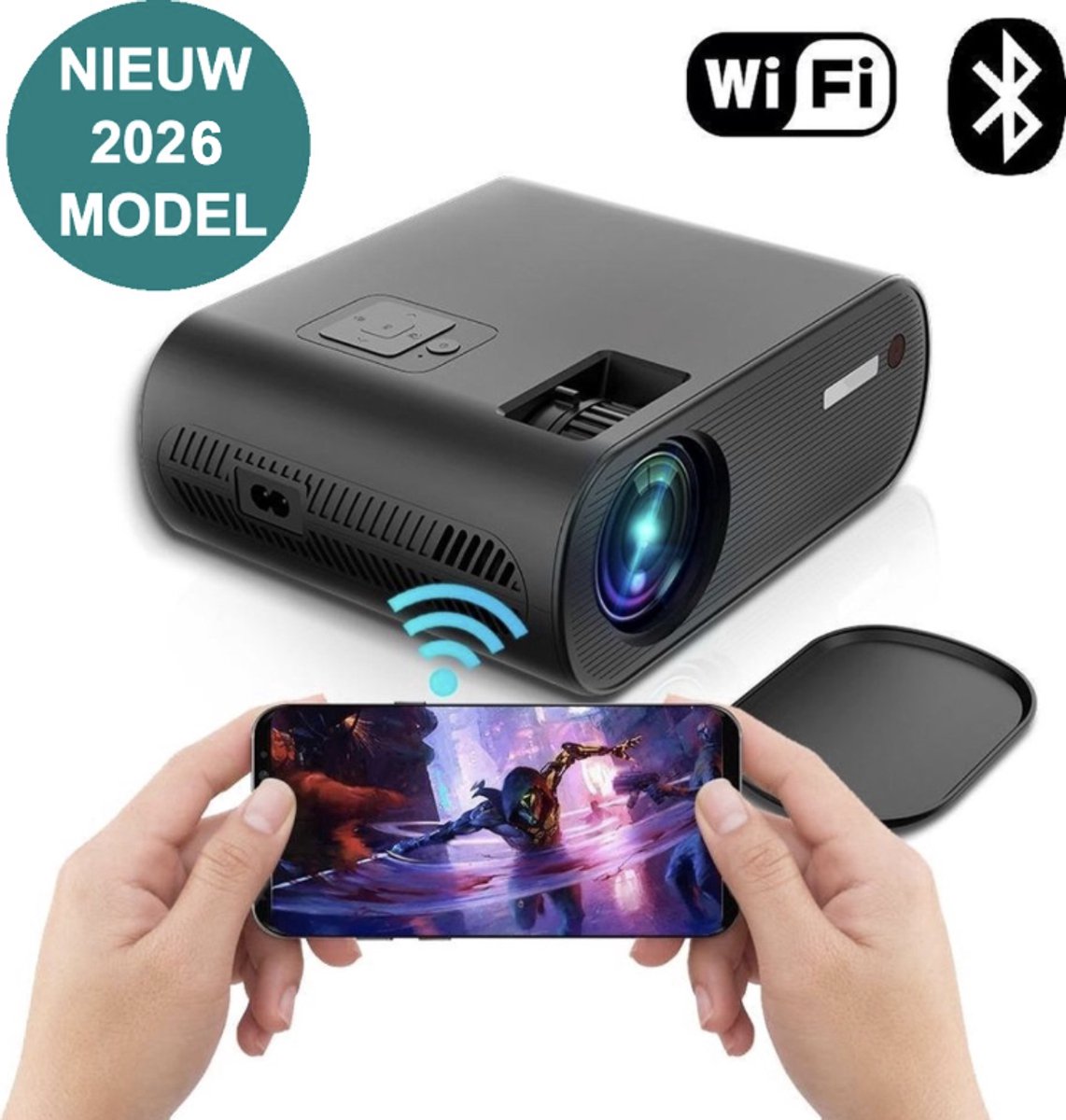 Upgrade 2022 | Mini Beamer - HD 1280 x 720P- Streamen Vanaf Je Telefoon Met WiFi - Mini Led Projector - Home Entertainment