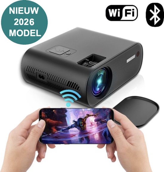 Mini LED Projector HD 720p Beamer Draadloos WiFi Bluetooth 2500 Lumen Compact Voor Thuisbioscoop
