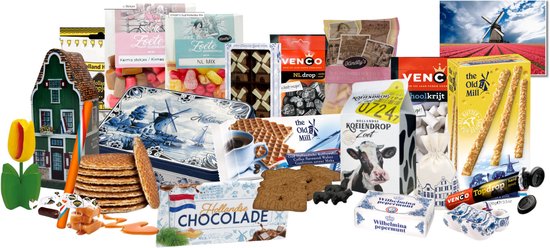 Foto: Holland pakket xl oud hollands snoep stroopwafels speculaas hollandse souvenirs drop snoep pakket hollandse cadeautjes
