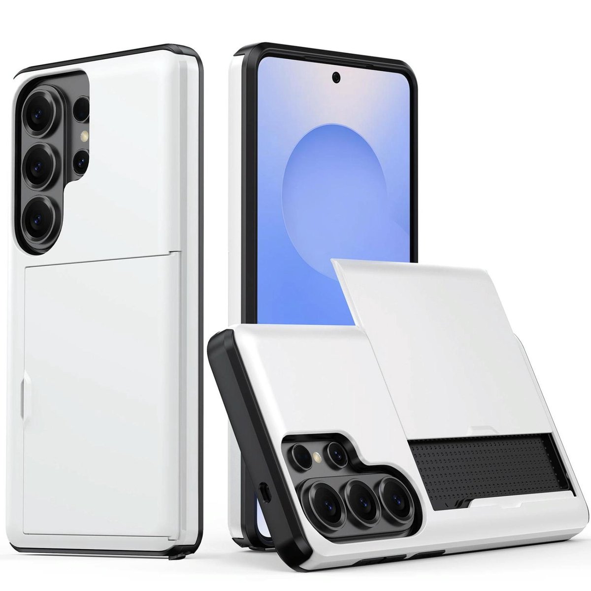 Mobigear Hoesje geschikt voor Samsung Galaxy S26 Ultra Telefoonhoesje met Kaarthouder Hardcase | Mobigear Card Backcover Shockproof met Pasjeshouder | Kaarthouder voor 2 Pasjes | Hoesje voor Pinpas / OV Kaart / Rijbewijs | Schokbestendig Galaxy S26