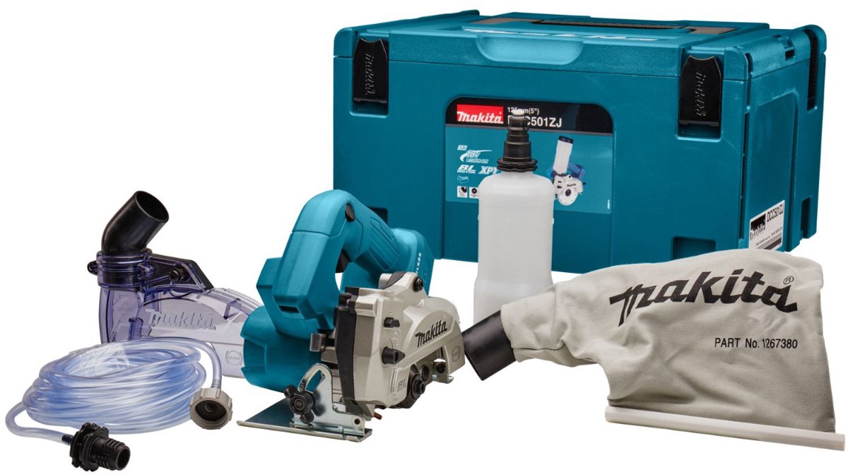 Makita DCC500ZJX6 Accu diamantsnijder 125mm set voor nat & droog 18V Basic Body in Mbox