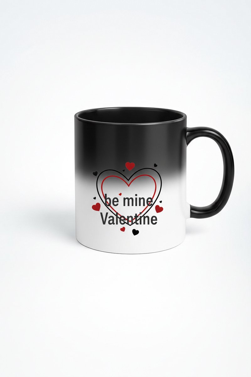 Valentijn Magische Mok 'Be Mine Valentine' - Kleurveranderende Liefdesmok met Hartjes