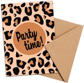 Uitnodiging kinderfeestje + Enveloppen 10 stuks - Luipaard Thema - Beschrijfbaar - Uitnodigingskaarten - Uitnodiging verjaardag - Uitnodiging verjaardag feest - Uitnodiging kinderfeestje Jongen of Meisje - Uitnodiging feestje - uitnodigingen