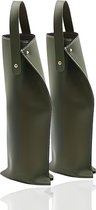 Mémoire® VinoPorta Olijf Groen 2 stuks - Luxe Wijntas & Wijndrager - Stijlvolle Wijngeschenkverpakking - Wijncadeauverpakking - Draagtas Wijn - Herbruikbaar, Duurzaam & Elegant Design - Perfect voor Cadeaus, Feestjes & Speciale Gelegenheden