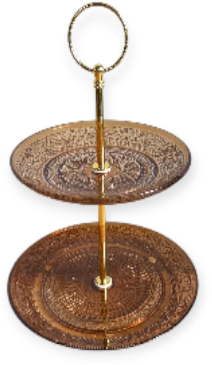 Daan Kromhout - Etagere - Glas - 2 lagen - Camel - Bruin -15/18x24