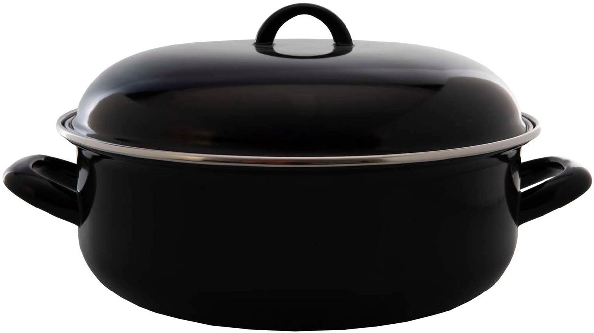 Cookinglife Braadpan met deksel - Emaille - Cooking - ø 28 cm / 6 Liter - geëmailleerde anti-aanbaklaag