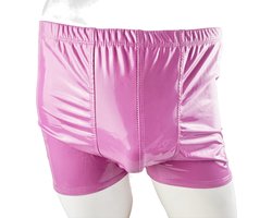 BamBella ® - Boxer short Maat S/M Datex roze (Latex en stof SM kleding BDSM erotische heren kleding ondergoed lingerie onderbroek zwart