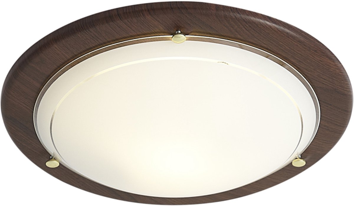QAZQA mesiac - Klassieke Wandlamp - 1 lichts - Ø 31 cm - Bruin - Woonkamer | Slaapkamer