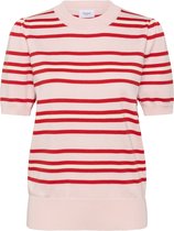 Saint Tropez PilaSZ SS Pullover Dames Trui - Chalk Pink Red Multi Stripe
