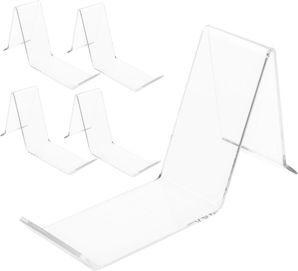Set van 5 Universele Schoenenstandaarden - Wit Acryl Presentatierek voor Heren en Dames