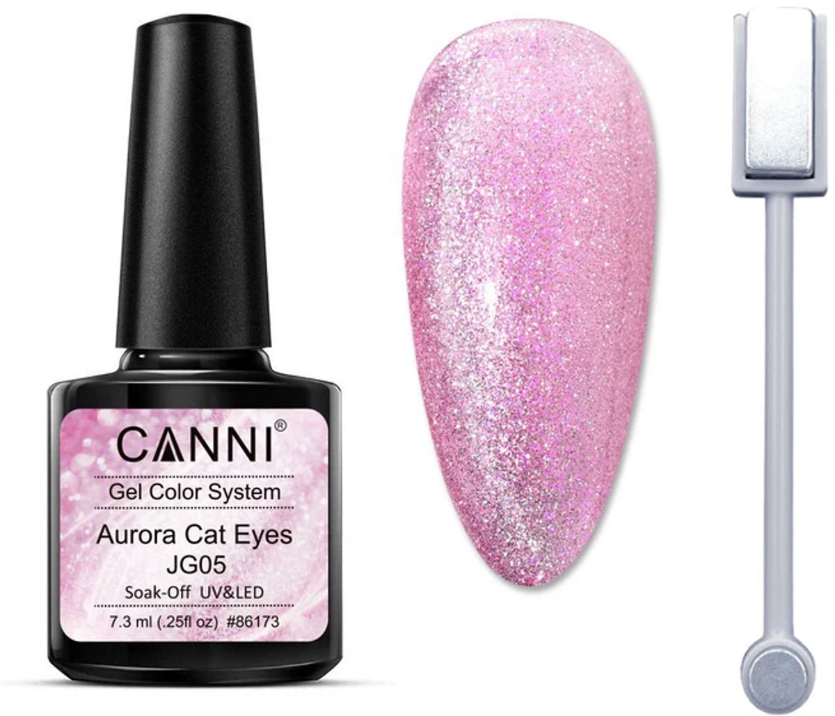 Canni UV Cat Eye Gellak JG05 met Magneet - 7.5 ml - Glitter Gellak - Cat Eye Gellak - Cat Eye Magneet - Gellak Cat Eye - Magneet Cat Eye Gellak - Gellak Kleuren - Canni Gellak - Gellak Nagellak
