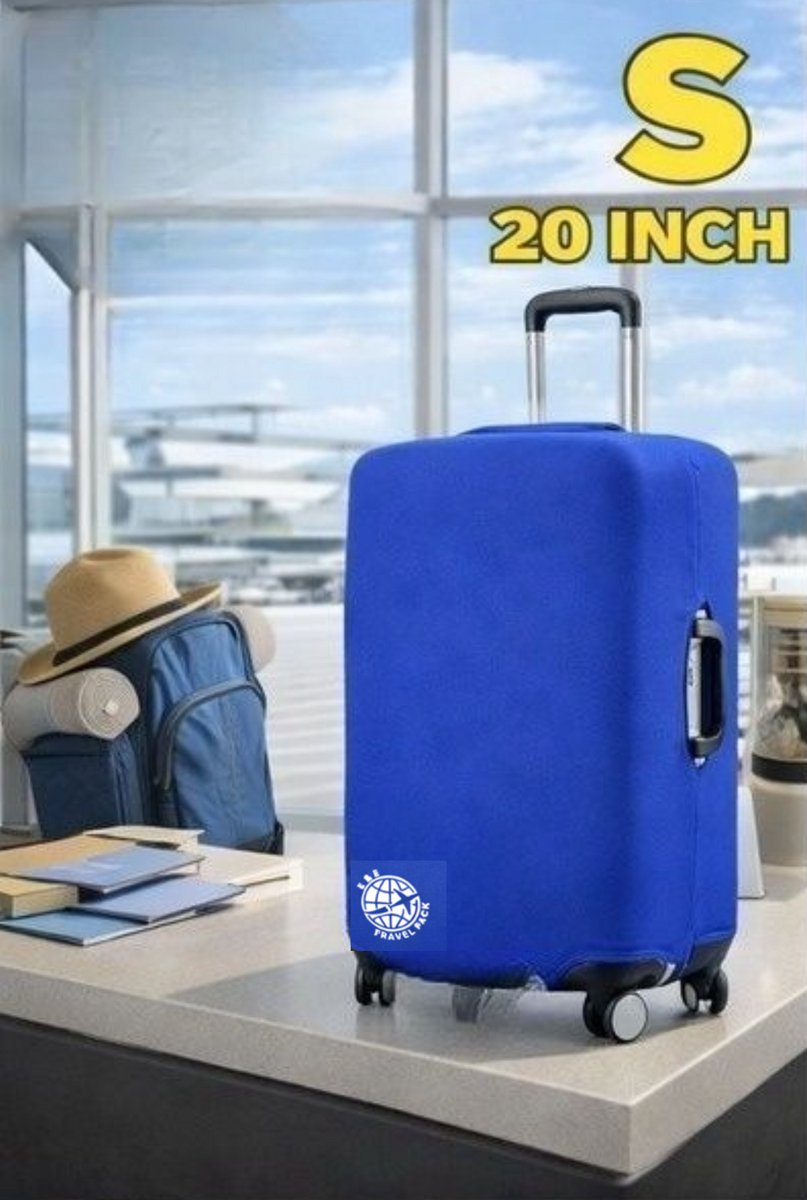 Wasbare Elastische Bagage Beschermhoes Maat S-20 inch- E&E Travel Pack-Reiskofferhoes, Trolley Protector Cover Kofferhoes, bagagehoes, bagagehoes, vakantie, reizen beschermhoes, koffer (20-32 inch), vliegtuig Travel-ROOD/BLAUW/ZWART