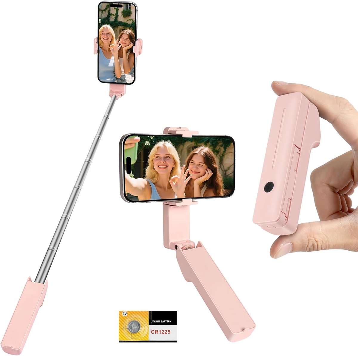 Mini-selfiestick uittrekbaar draagbaar voor iPhone Android