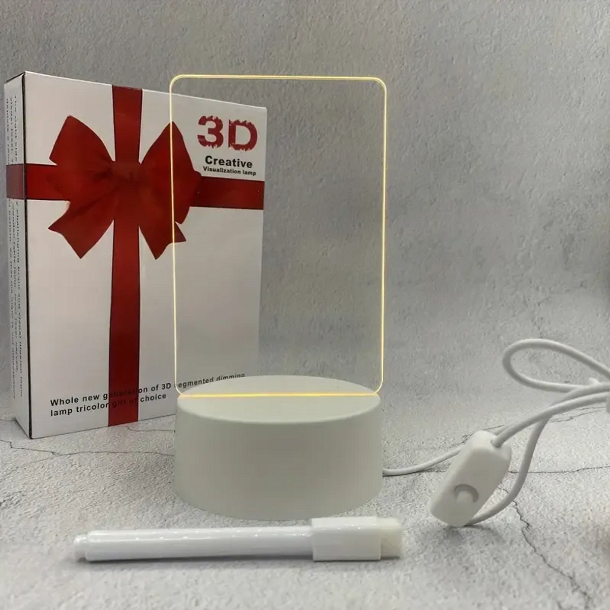EasyMart LED Acryl Schrijfbord - USB Verlichting - Inclusief Stift - Memobord - Nachtlamp - Cadeau