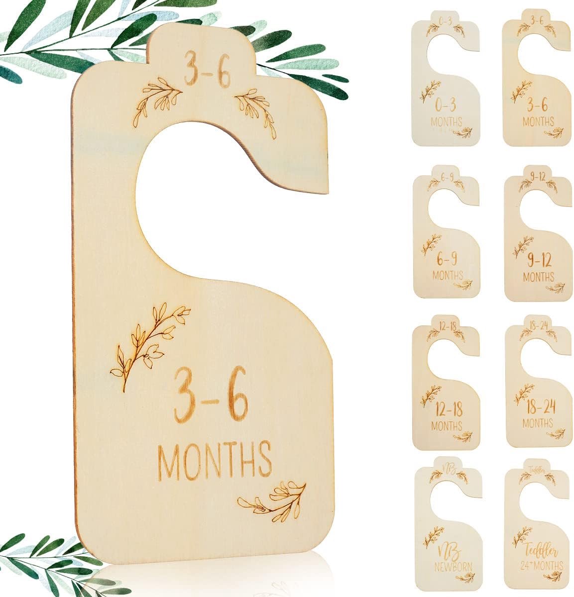 8 Houten Maatverdelers voor Babykleding - Kledingkast Organizer