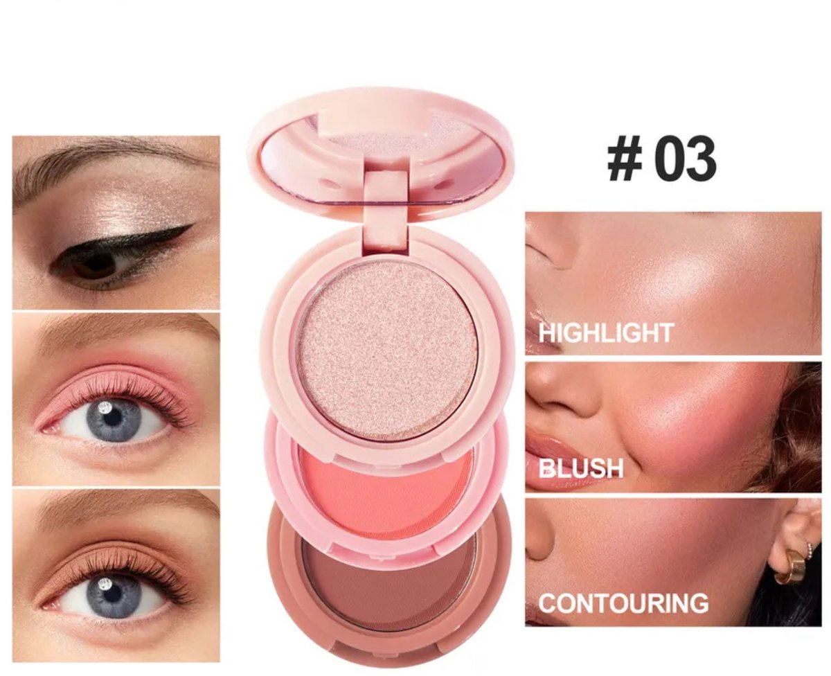 3in1 Palette 03 - Highlight Blush Contour - 6g