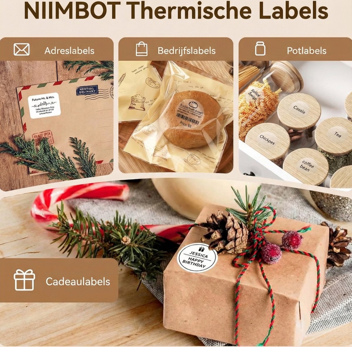 Niimbot Labels 50x80mm – 95 vellen wit voor K3/B1/B21/B3S thumbnail 4