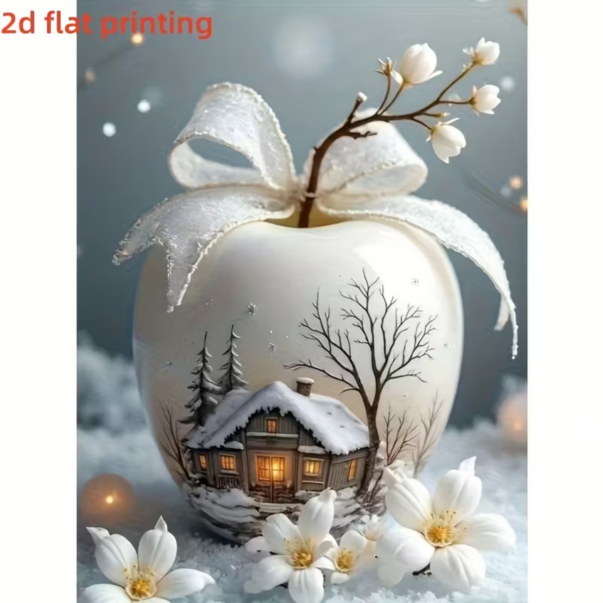 Diamond Painting Appel Landschap winter uiterlijk 30 x 40 cm