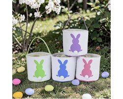 Gepersonaliseerd paasmandje - Geborduurd met naam of tekst naar keuze - Paasmandje verkrijgbaar in Groen - Blauw - Paars - Roos