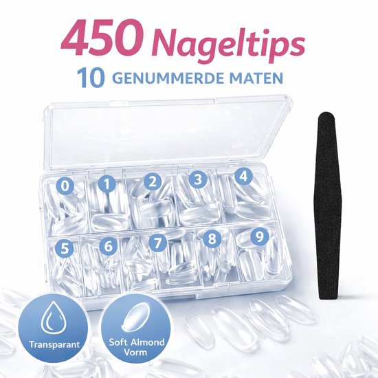 Joyage Nail Pointes Transparent Oval - 500 pièces - Nail tips transparents - Nail tips pour ongles en gel - Nail tips acrylique - Nail tips transparents - Ongles transparents - Faux ongles clairs - Faux ongles - Faux ongles ongles