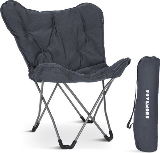 TRVLMORE Comfort lounge vlinderstoel grijs