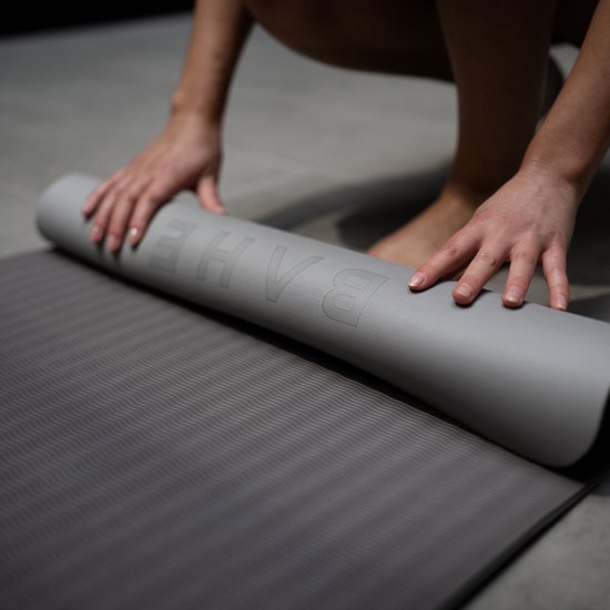 BAHE - Reversible mat - Yogamat met 2 zijdes - 183x61x0.6cm - Pebble Grey - Yoga mat - Yin yoga - Hatha Yoga van Bahe — afbeelding 5