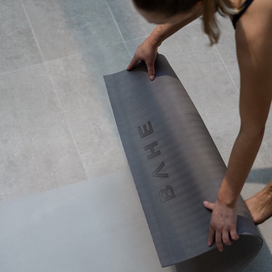 BAHE - Reversible mat - Yogamat met 2 zijdes - 183x61x0.6cm - Pebble Grey - Yoga mat - Yin yoga - Hatha Yoga van Bahe — afbeelding 3